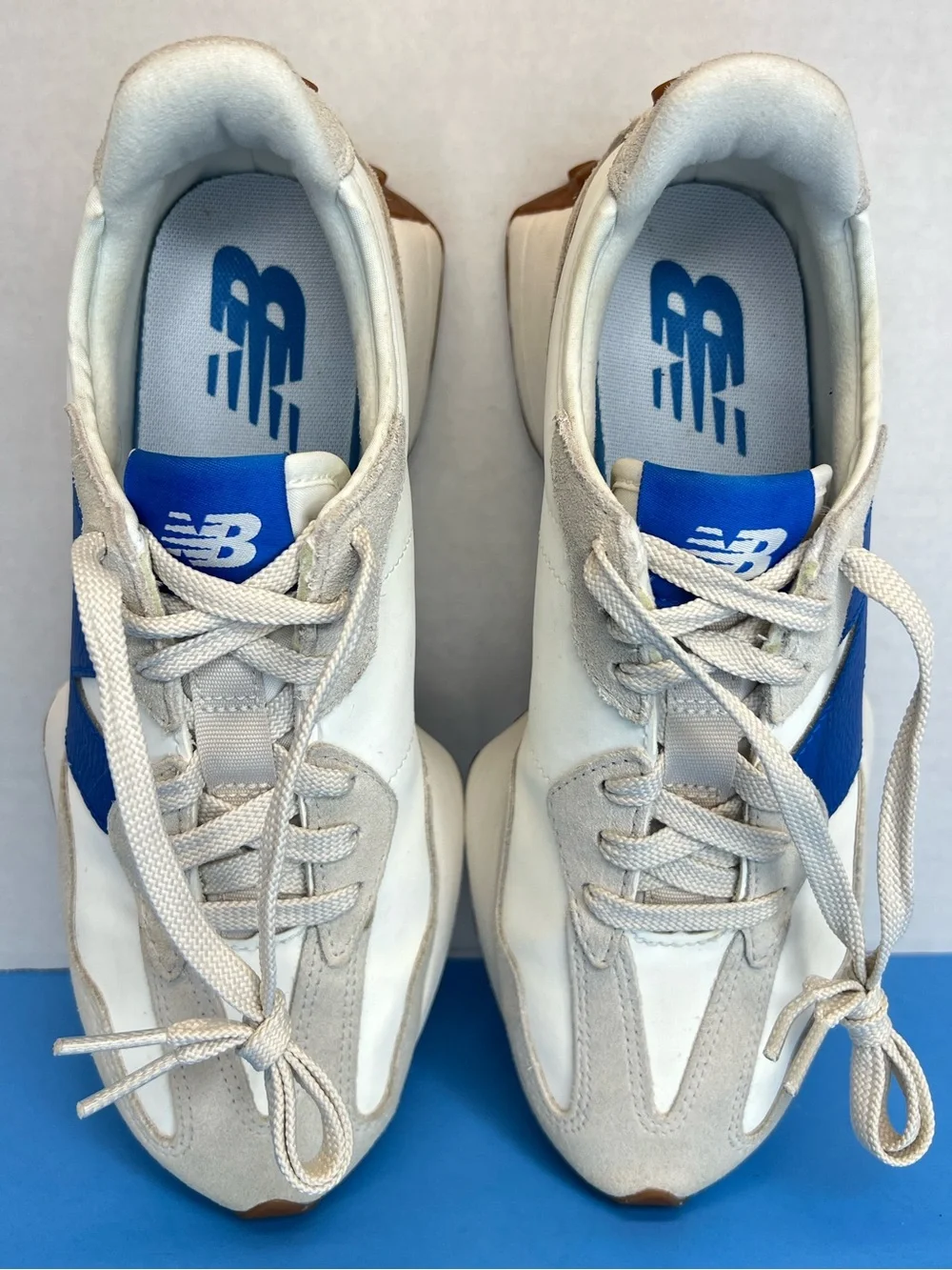 New Balance 327 Womens 7.5 Moonbeam/True Blue New without Box WS327GB TRIED ON.